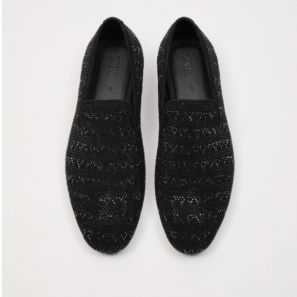 ZARA MEN SPARKLY BLACK LOAFERS - Picture 2 of 8